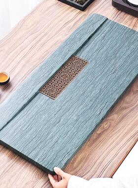 天然整块木纹石排水中海式金石现代简约家用茶木纹石江办乌头公大