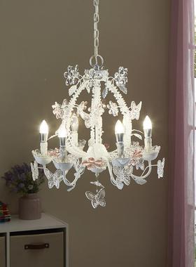 爱贝SY1570 法式浪漫蝴吊蝶与花水晶欧女式复古白色公主儿房间卧