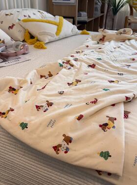 可水机洗针织棉OZP儿童薄款季洗空调被夏夏凉被幼园被儿子被夏被