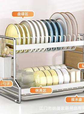 碗盘沥架台水面厨房置物架水放碟架碗轻奢家OIP用多功能碗槽筷收