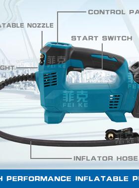 便车汽用15934锂电打气机无线车充气泵载充电打气泵小型携式充气