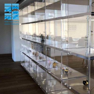 透明亚克力制子品博古架储物柜收纳宝置489物架有机柜玻璃展示多