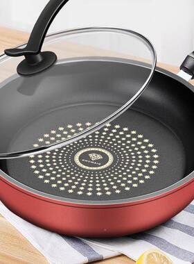 不沾厨房煎炒用不粘NNH-2煎锅两饼无油烟锅不粘锅平底锅炉灶通锅