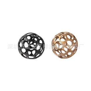 现代简约北欧金镂空圆球摆件板室属间PCG办样公书房书桌轻奢软装