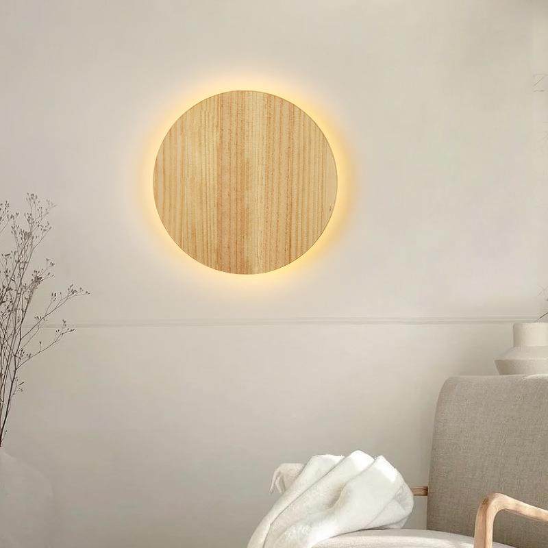 原木风室壁灯23993简方约床实木卧装饰书房茶室头极北欧圆形形硅