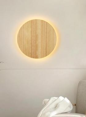 原木风室壁灯23993简方约床实木卧装饰书房茶室头极北欧圆形形硅