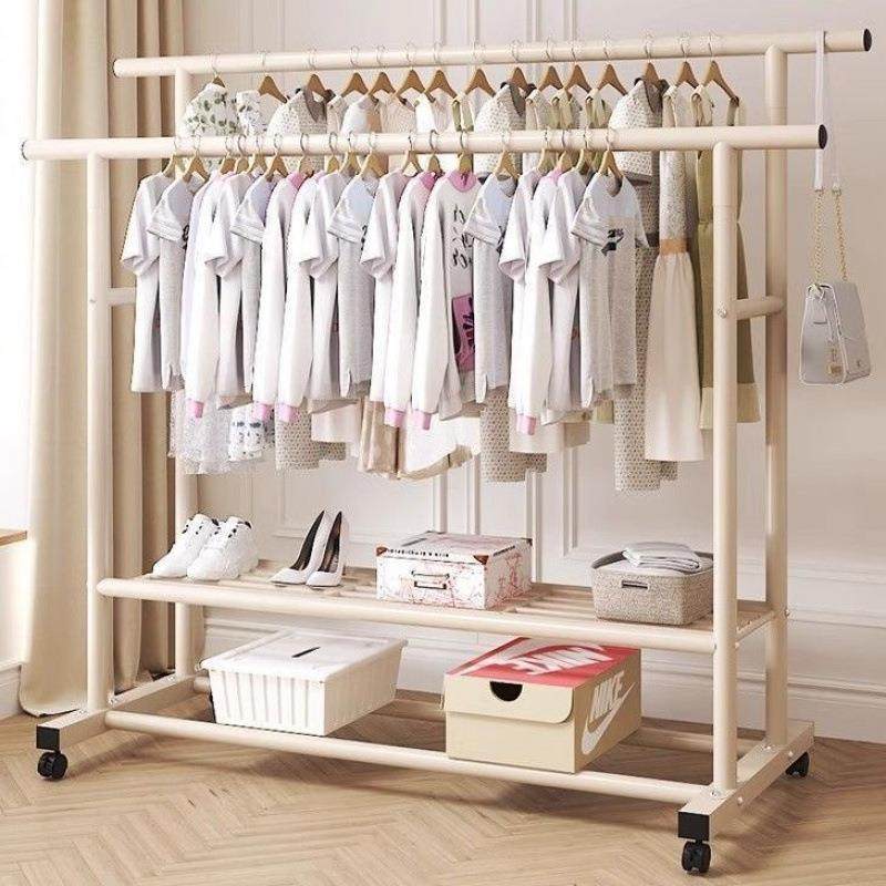 特粗落地衣家用挂gtbYyTEb衣架卧室架子双层简易移架动生阳台晾不,收纳整理,塑料衣架,淘宝优惠券,粉丝福利购,淘宝优惠卷