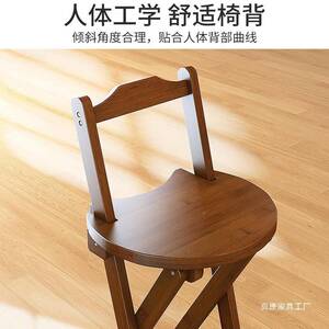 用可折叠简约吧代台椅高脚922凳实木酒吧椅餐厅日式家楠竹靠背椅