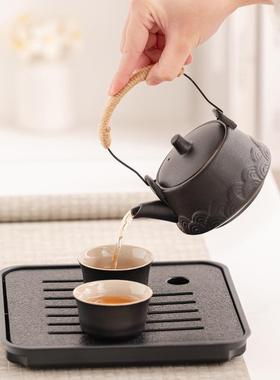 黑陶功夫茶具小套装家用人独饮宿陶瓷一泡66825茶壶茶酒杯单人店