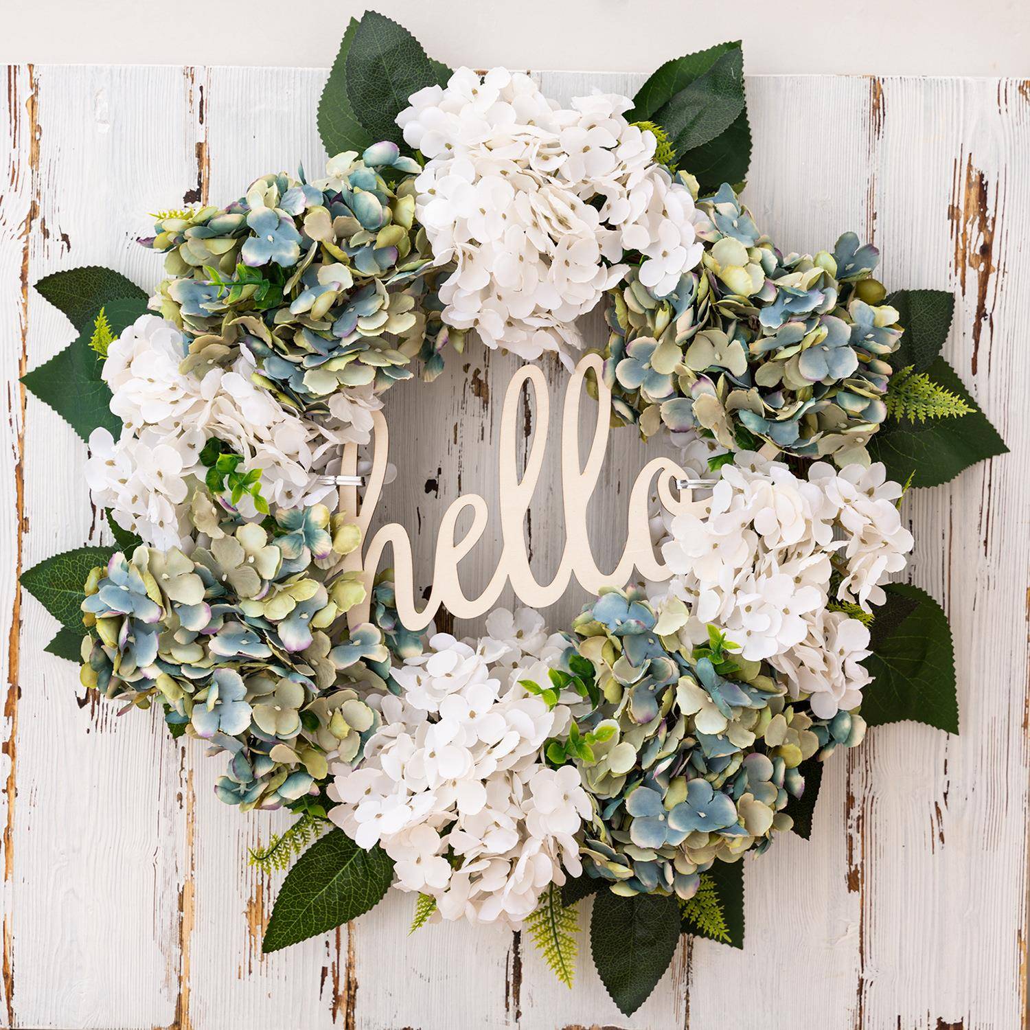 豪贝新款夏装前饰品绣球花绿叶花仿环门挂春季门欢迎ODD真藤圈季