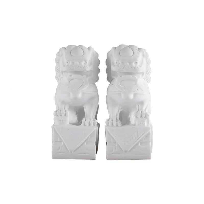 新中树脂白色狮子浮式件样板YQ-H162房间室摆内茶柜雕玄关软装饰