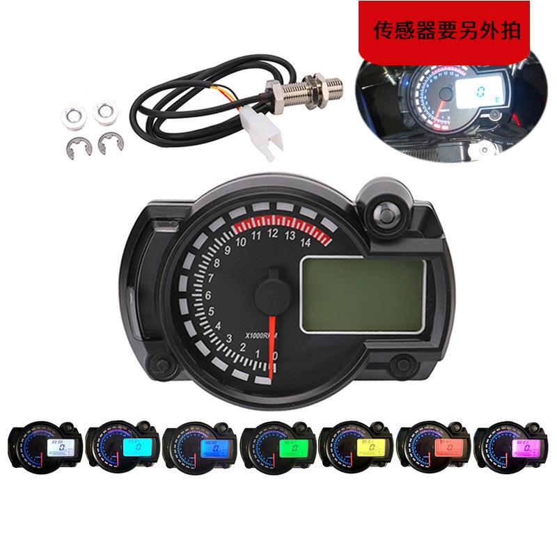 摩托车通用改装件防液水晶改装仪表码数表配49153字里程表车速表A
