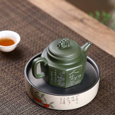 八方德钟PRK宜砂兴紫壶矿绿泥匠原心手制高档茶壶茶礼具品