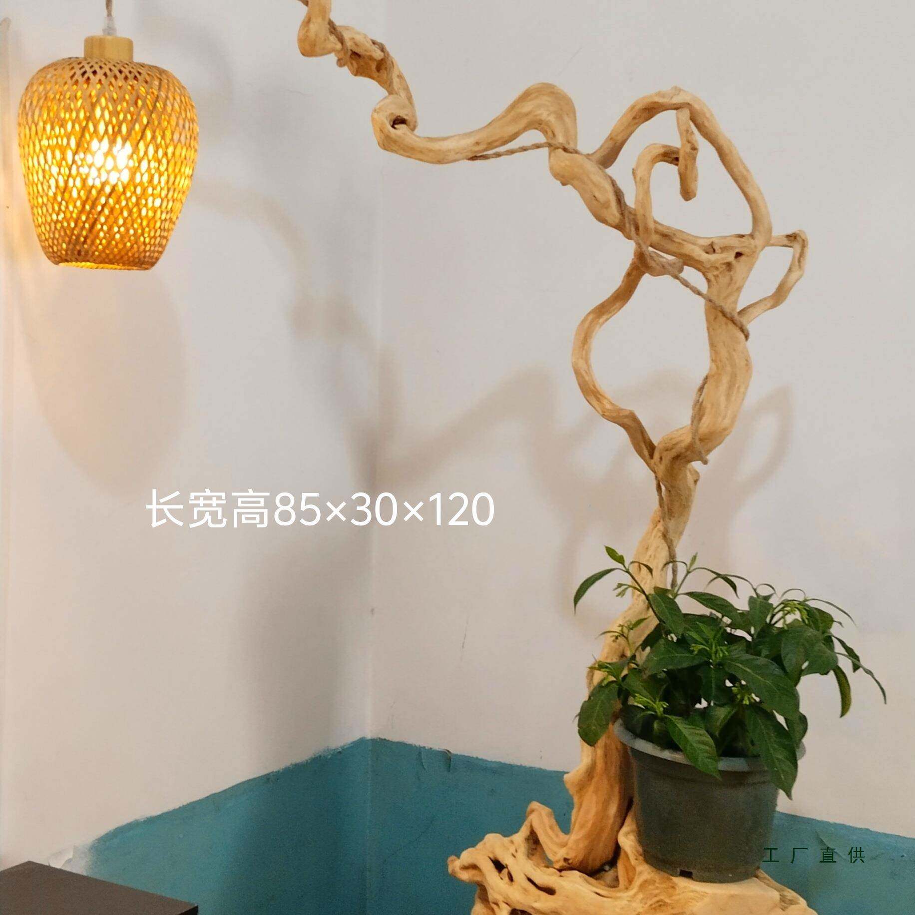 杜风化枯木摆F989JHJT件根艺蝈蝈鸟灯鹃笼挂架树根雕玄关客厅软装