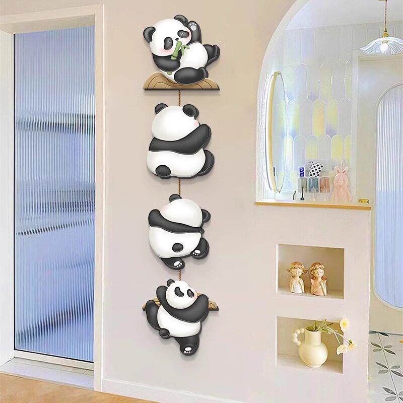 熊猫dxm客厅挂饰现简约温馨餐厅电视创背景玄墙壁画意入户门挂关