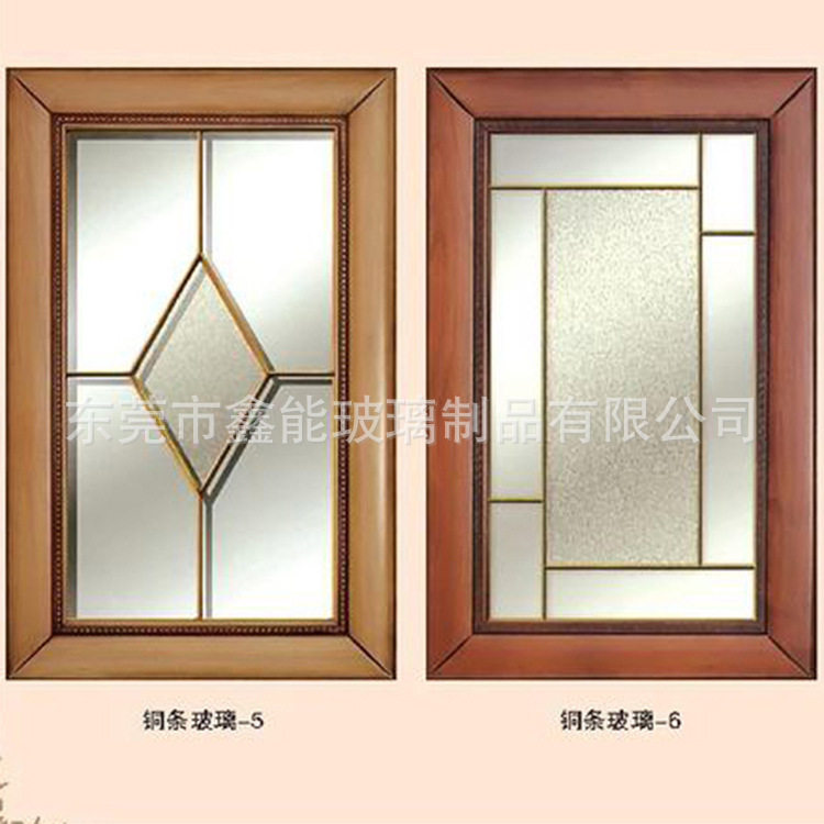 外贸出口金属嵌条中空玻璃工艺玻璃镶嵌铜条18MM钢化镶嵌铜条玻璃
