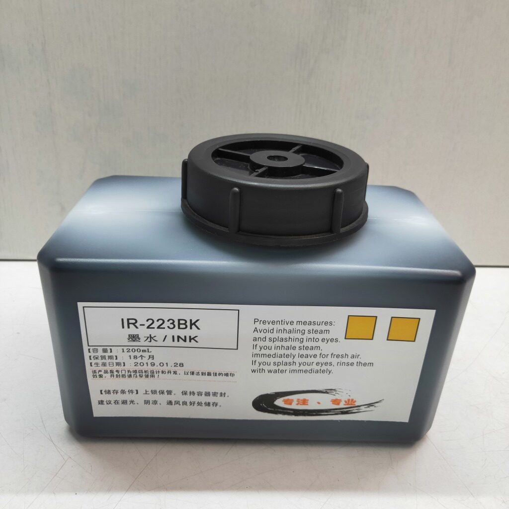喷码机油墨IR-223BK主墨水箱耐高温高附着力油墨小字符喷码机墨水