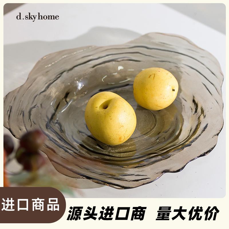 迪斯凯西班牙净色叶子玻璃碗摆件果盘客厅家居装饰摆件