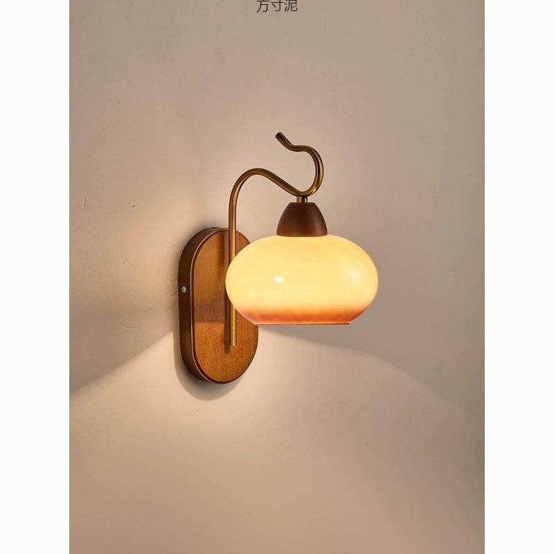 原木风新款简约中式实木复古卧室床头客厅过道楼梯壁灯厂,智能设备,其他智能设备,淘宝优惠券,粉丝福利购,淘宝优惠卷