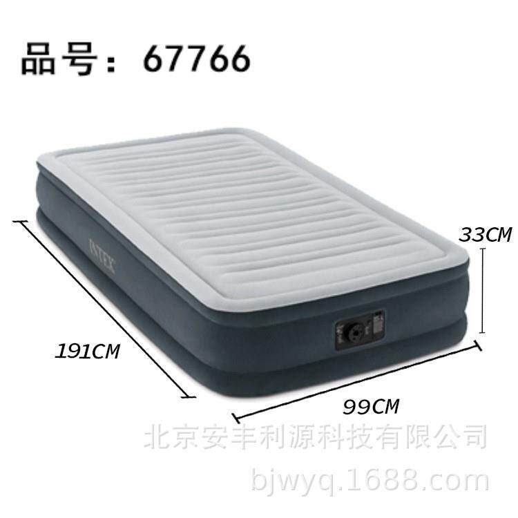 intex67766充气床垫单人家用加厚双层简易床充气垫子气垫床