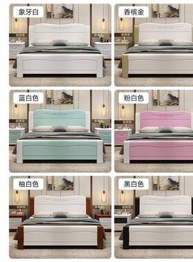 白色实双.木CTU床现代简约18米主卧1.5米储物高箱人床