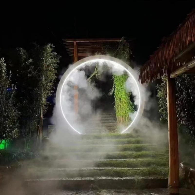 不锈具钢水雾门雾森设备室503外婚礼场区暖场互动现艺术景道美陈