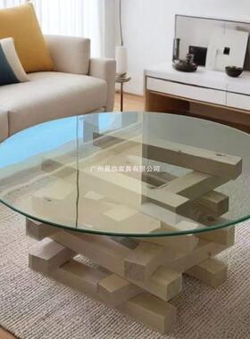 小户型钢化玻璃民宿茶客厅现代圆简约桌简轻奢家用网红ORU茶几约