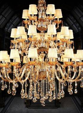 式复式楼厅别墅大吊灯简欧ZSM大气客厅客灯卧堂室灯酒店大三欧层