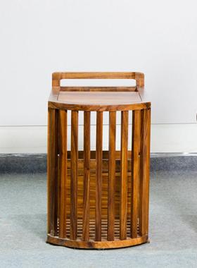 胡桃木半圆茶柜现代简约中水式民QVI宿茶客台厅阳小储物实木小柜