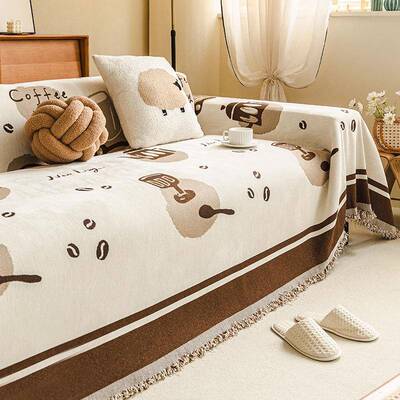 雪尼尔沙发盖四季布通用防三座一贵DUG妃沙发巾全包坐垫套滑罩尘