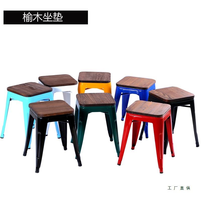 铁艺酒吧高脚方桌凳时尚意餐凳吧台凳椅前台689椅欧式简约铁创皮