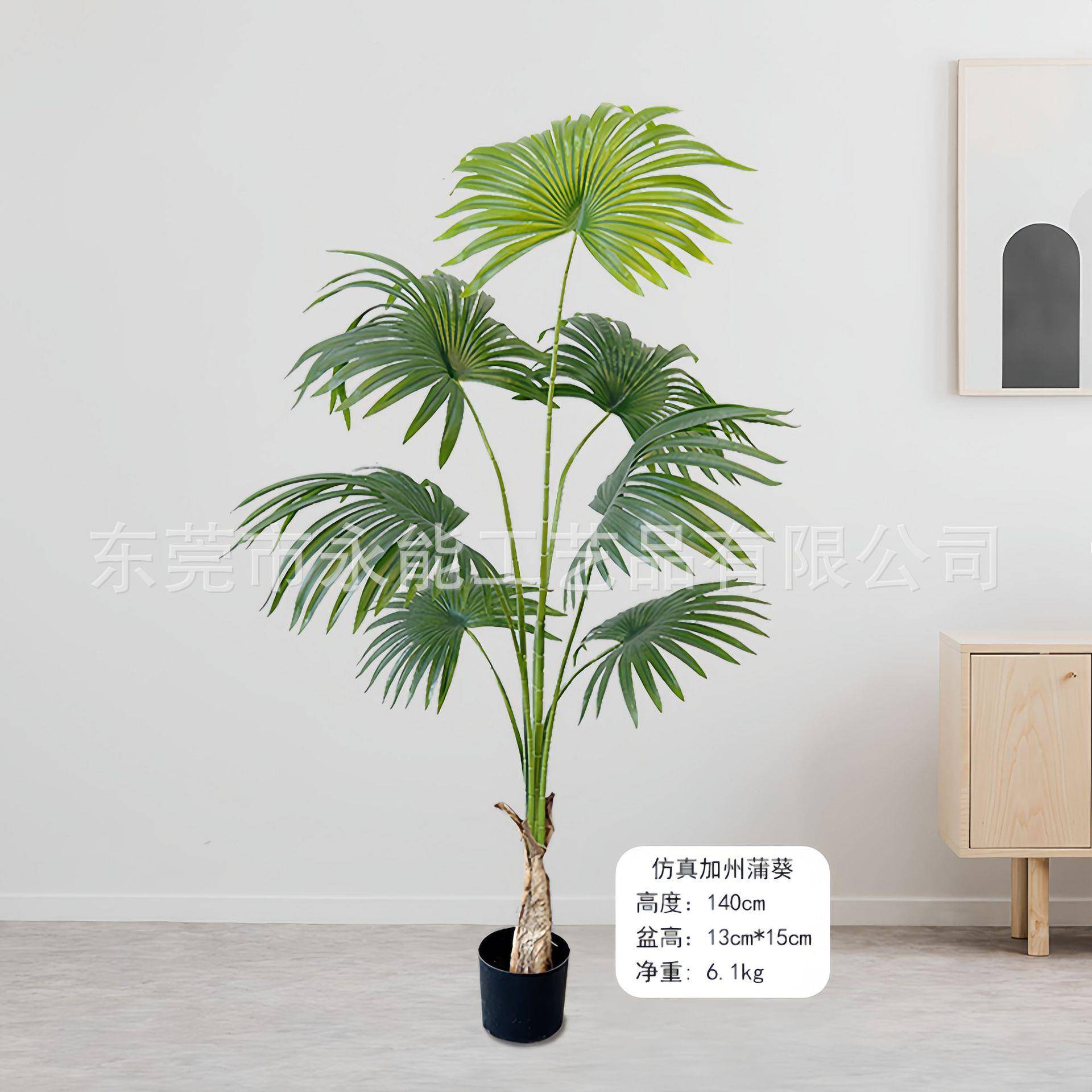 热带仿真植物加州蒲葵盆栽VAM室内落仿地真扇蒲葵葵盆假景装饰绿