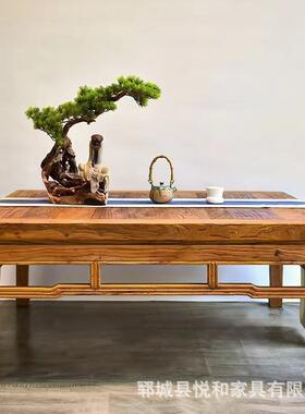 新款八老PUZ榆木仙桌实饭木吃餐桌正方形桌饭店民方宿餐桌椅组合