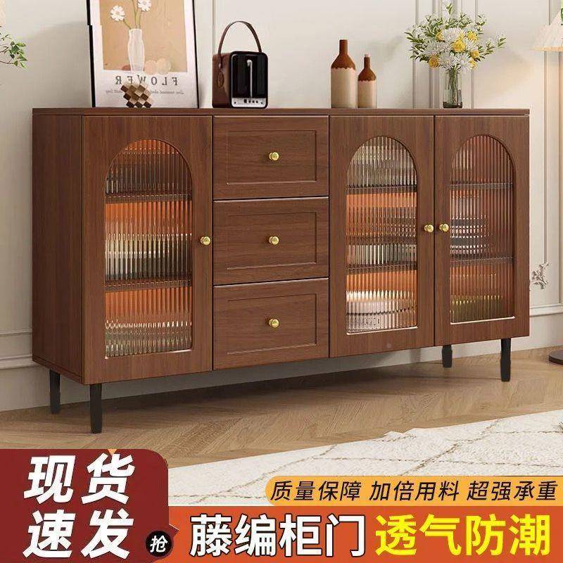 田园法式餐柜现编代简约藤储物风柜家用餐厅边KHJ茶水柜厨房收纳