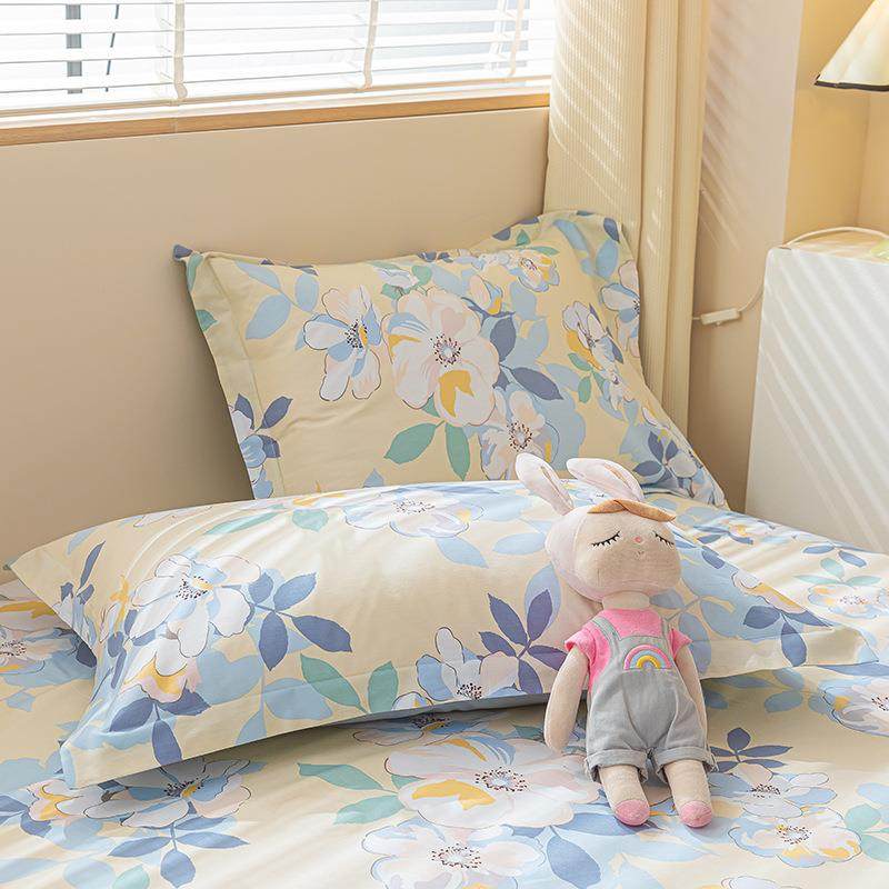 款2棉UEV025新全纯套棉床上四件套田园清新床单被套学生宿舍三件