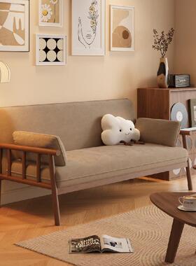 日式实木沙发小户三人位夏两用公寓型民宿人VGJ布艺沙双发冬桌椅