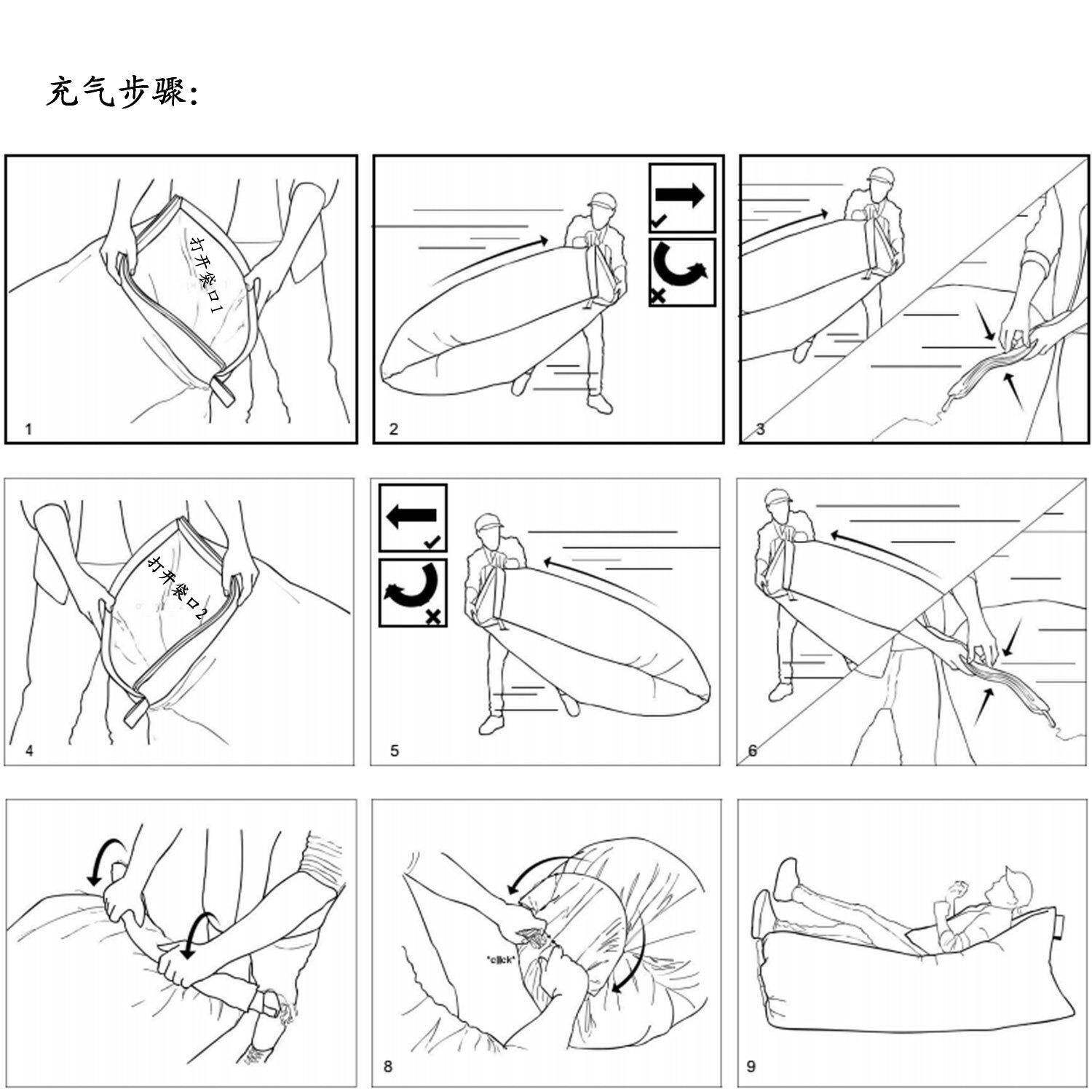 空气沙发外懒DIL2369-户人野营床旅行枕沙发充气垫带头,源头工厂
