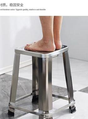 不锈收钢凳子家用PKI防滑凳凳子餐厅椅子耐用纳折高s叠^