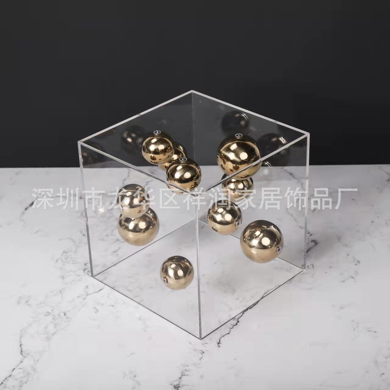 现代简欧式轻奢克亚力NVR罩约子星球摆件样板房楼处软装饰品摆售