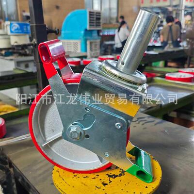 手式鹰架轮寸龙门架橡胶轮工作美台插杆滑轮重型K7060-41万向轮6