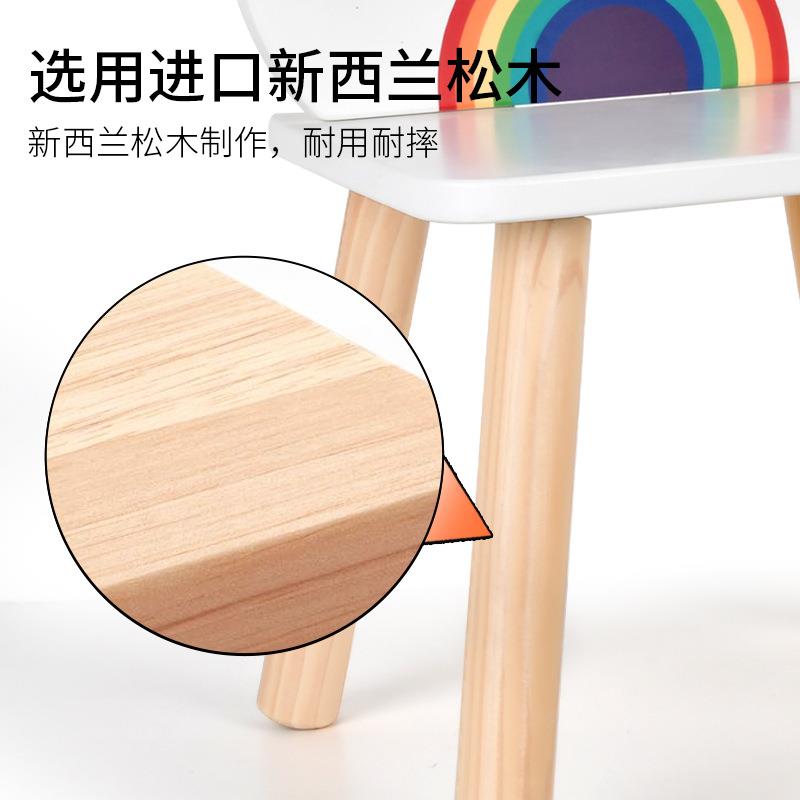 爱彩虹儿桌套装组合可创意宝宝SKG学习桌椅木制桌椅童组椅合