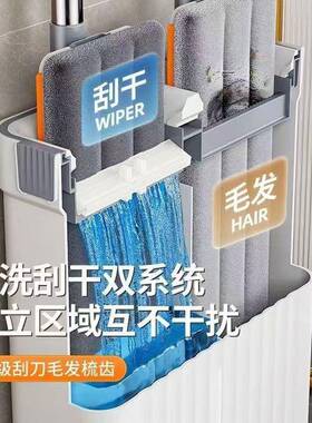拖人把净家用一拖2025MGI新款免手洗平板拖干湿两用桶墩布懒拖地