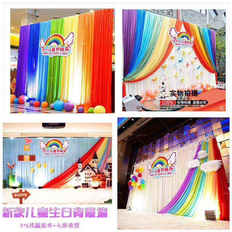节庆挂背景布幔幼儿舞背景布表演区小舞台布置教厂家直供园室台装