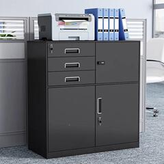 文柜矮铁柜皮桌下办公室抽屉资料纳阳件TTJ台工具收储物柜带锁小