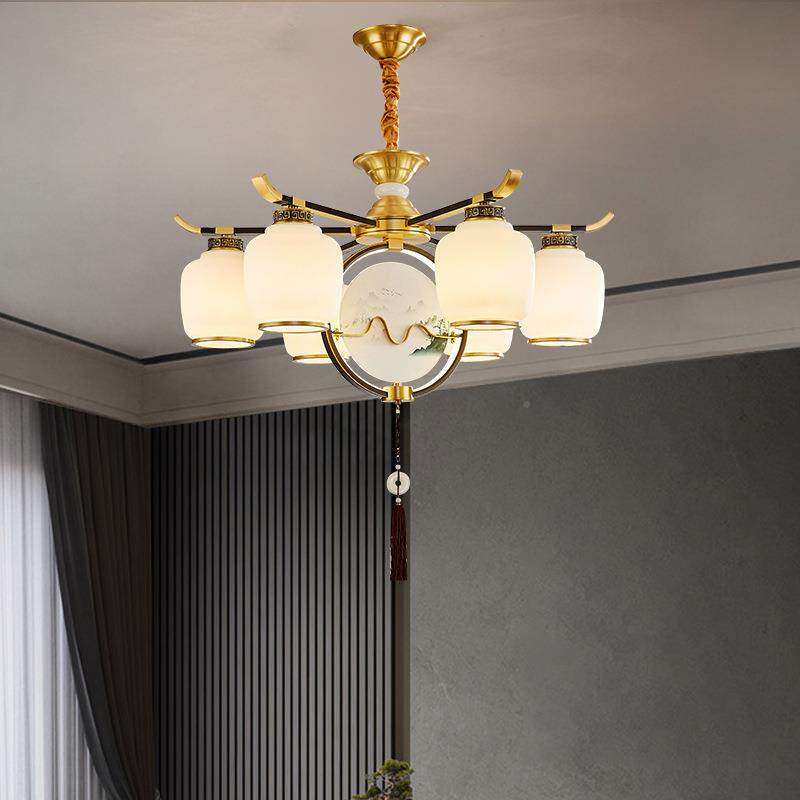 书全铜新中式吊灯厅灯具仿古中国风餐厅灯现代简房D22006约酒店客