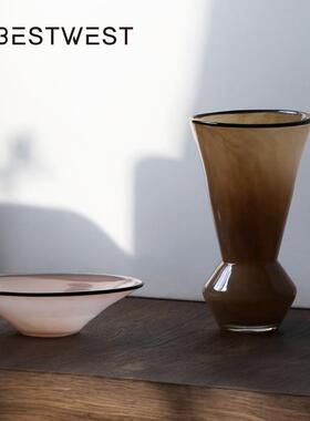 博西居玻璃花瓶件客厅插花径复古创意家水培SH24-17器皿摆精致大