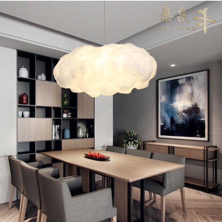 烛白云朵吊蚕丝云朵蚕丝少女灯网小棉花梦幻蜡咖啡厅装饰服店铺幼