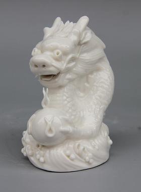 现代白客色陶瓷工艺SKM件品小号十二礼生肖陶瓷摆家居厅装饰陶瓷