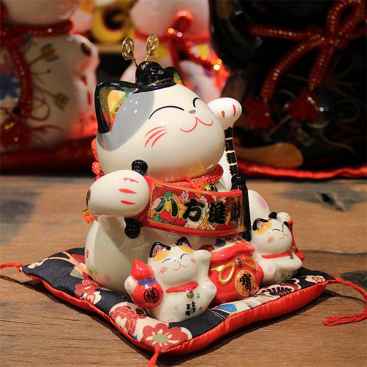 乐喵日招SXB式店铺开业礼品动摇手财收银台摆件家居陶瓷创意招猫