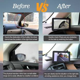 左SM572AHD汽车改装 右盲区前视后视一体双摄像头电子后视镜侧辅助